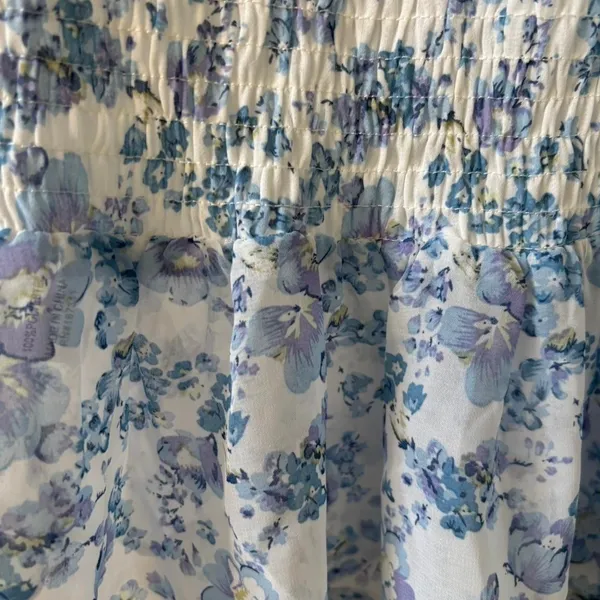 Hello Molly‎ NWT Blessings Midi Dress Blue Floral Off the Shoulder Ruffle Medium - Image 4