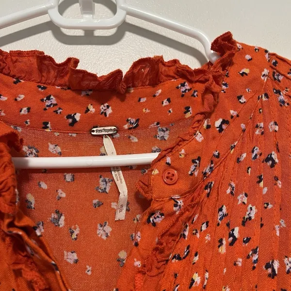 Free People‎ Rare Feeling Maxi Dress in Orange Pop Combo Size Small - Image 8