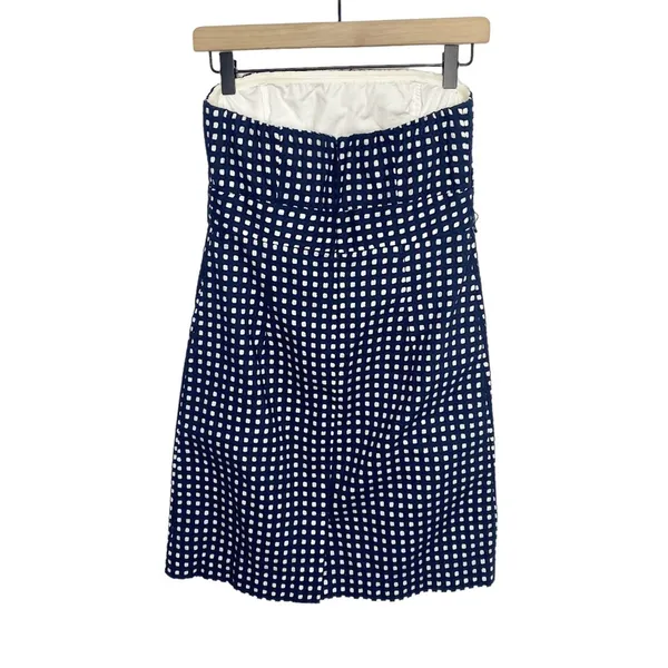Vineyard Vines navy blue strapless dress size 2 EUC eyelet - Image 5