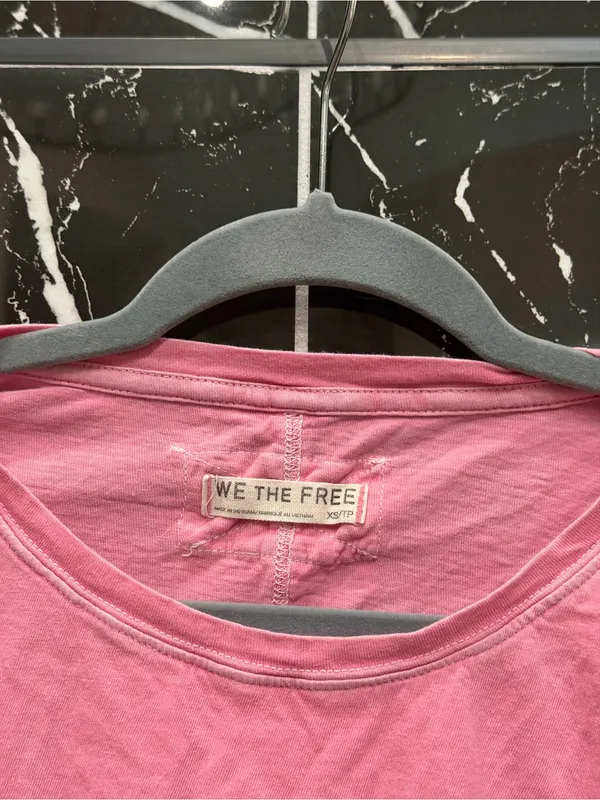 Free People We the Free Pink Tshirt Top 100% Cotton - Image 3