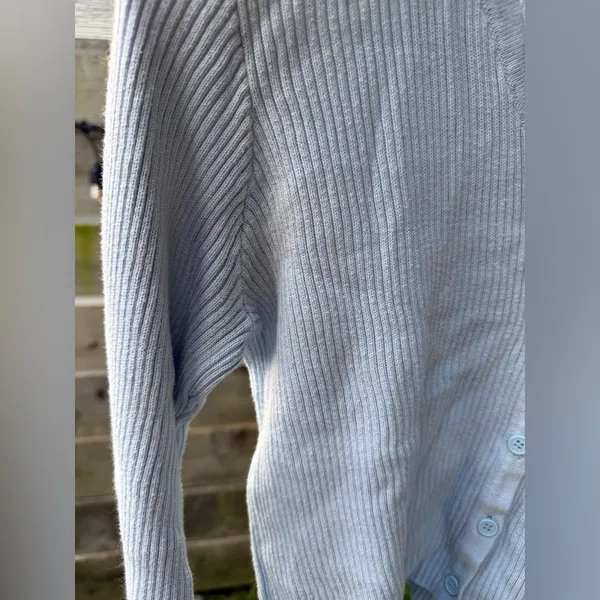 Brandy‎ Melville Baby Blue Button Cardigan Sweater Ribbed Preppy Academia - Image 2