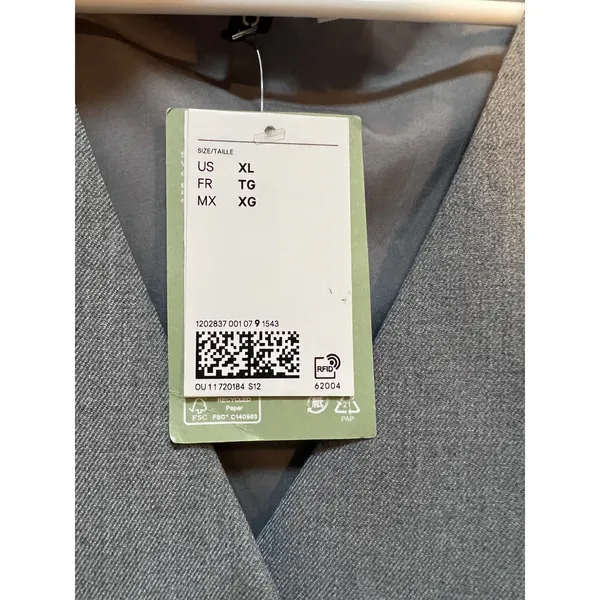 Divided H&M Womens Size XL Vest Asymmetric Button Gray Sleeveless V-Neck Stretch - Image 9