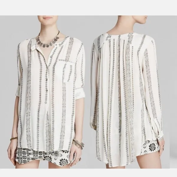 Free People Magic Pullover Top in Vanilla Combo - Image 12
