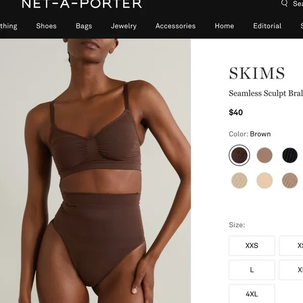 SKIMS Bra Seamless Sculpting Cocoa Brown Size Small Bralette Shapewear Intimates - Image 2
