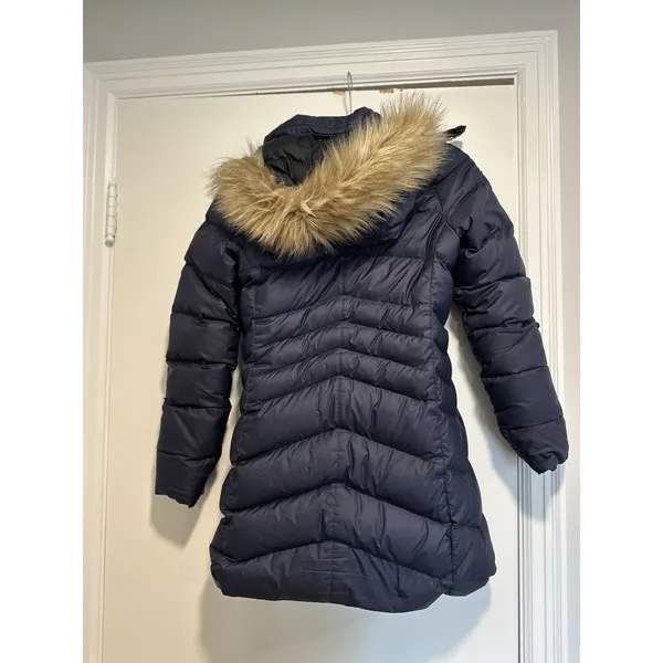 EUC Marmot Sz:XS Navy 700 Down fill Hooded Mid Length Parka Winter Coat Jacket - Image 15