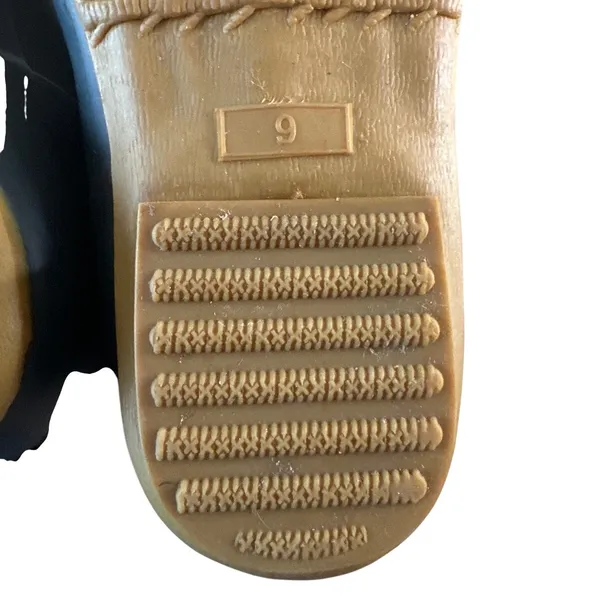 Tory Burch Lace Up Rain Boots Navy Rubber Short‎ Boot 9 - Image 11