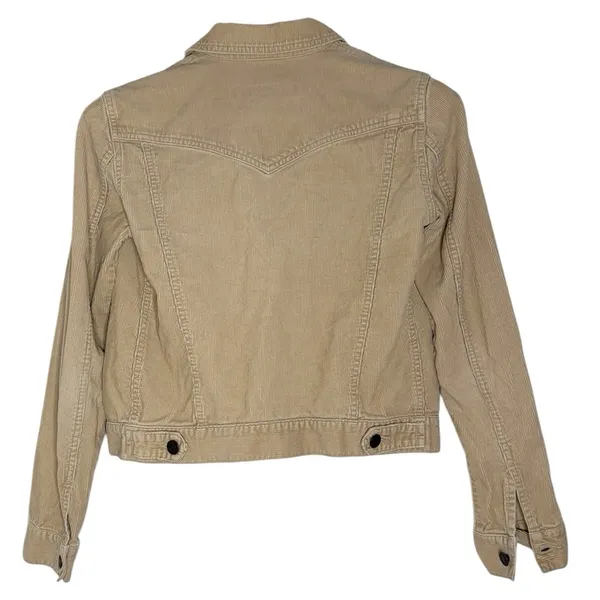 Abercrombie & Fitch Women’s Vintage Cotton Corduroy Jacket Tan Y2K size XS - Image 2