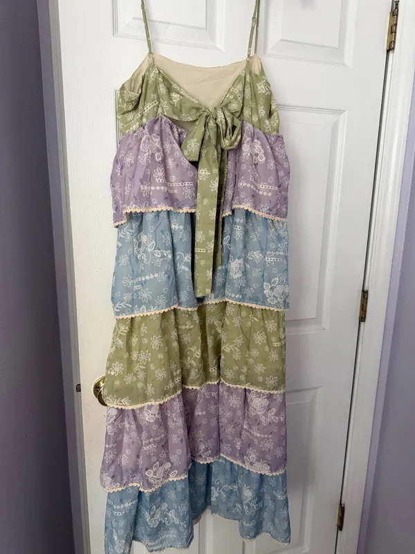 English Factory Floral Print Maxi Tiered Dress - Image 3