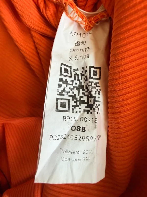 Orange Ribbed Ruched Bodycon Tank Mini Dress XS NWOT - Image 5