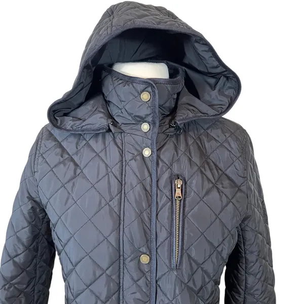 Lauren Ralph Lauren Black Quilted Coat with Removable Hood - Image 2