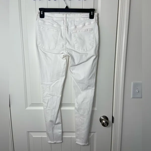 Articles of Society women’s white distressed hem ripped skinny‎ stretch jeans 28 - Image 5