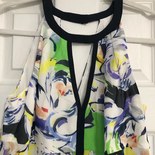 Adrianna papell‎ Blue floral fit flare dress women’s size 6 Vacation travel - Image 6