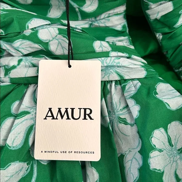 AMUR Martine Mini Dress, Green/White Floral, Size 10, NWT - Image 7