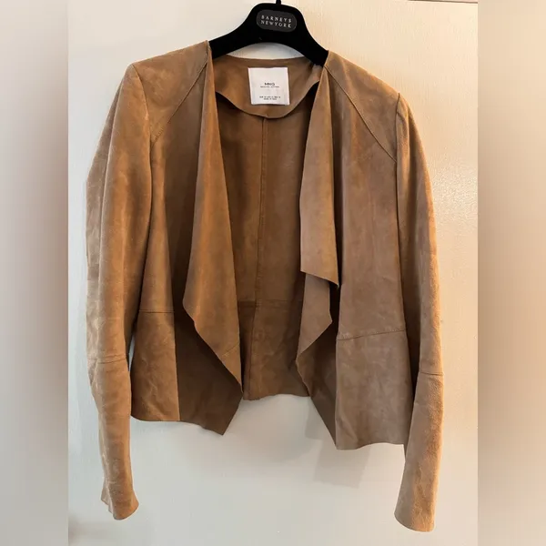 MNG Mango Genuine Brown Suede Jacket Small - Image 3