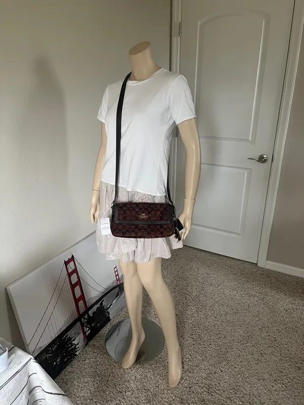 Coach Etta Small Flap Bag In Signature Chenille - Image 9