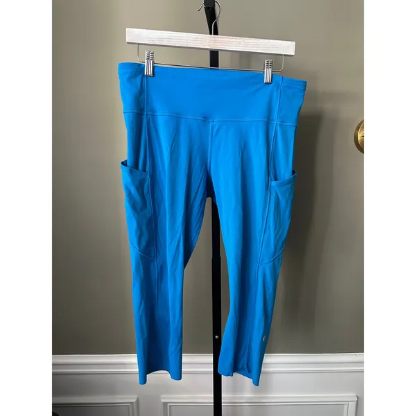 Lululemon Fast and Free High-Rise Crop 19” Size 12 Poolside - Image 2