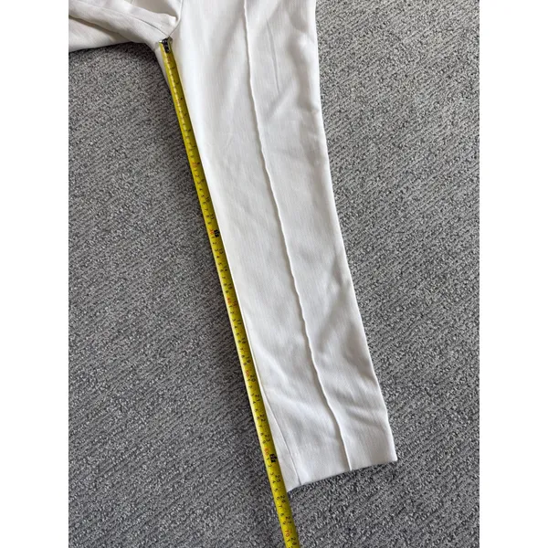 HM Womens White Pintuck Ankle Trousers Size 2 Slim Fit High Rise Dress Pants - Image 8