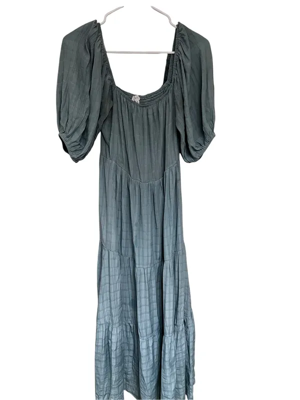 NSR Women's Puff-Sleeve Maxi Dress in Slate Blue - Image 2