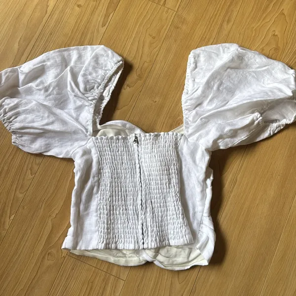 Reformation Puff Sleeve White Women's Top - Image 4