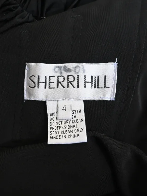 Sherri Hill Women's 4 Black Ruched Halter Mini Cocktail Dress - Image 9