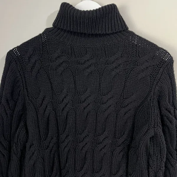 J Brand‎ Sweater Women's Medium Noella 100% Wool Cable Knit Turtleneck Chunky - Image 7