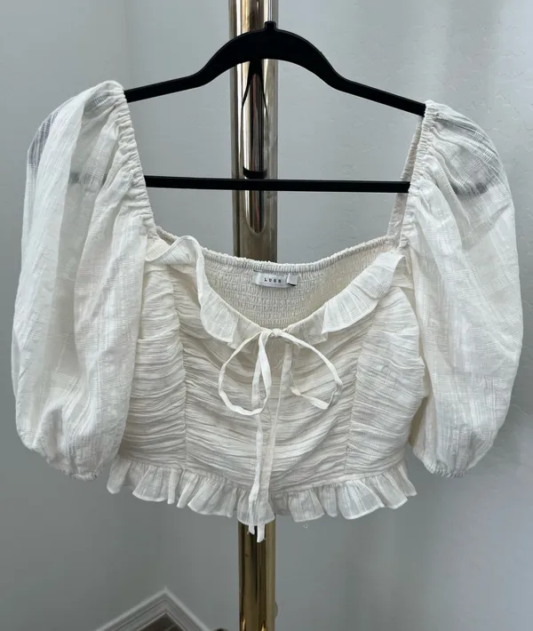 Lush Clothing Puff Sleeve Crop Top - Image 5