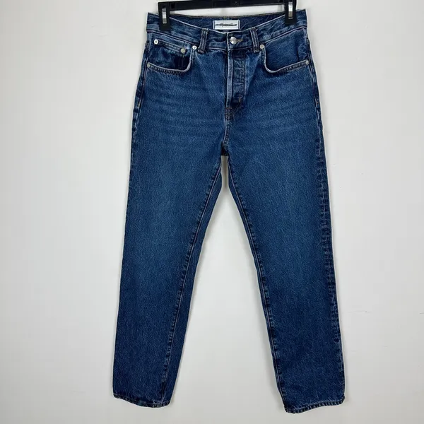 Madewell The Longline Straight Jean Mckinney Wash Dark Blue Rigid US 25 - Image 7
