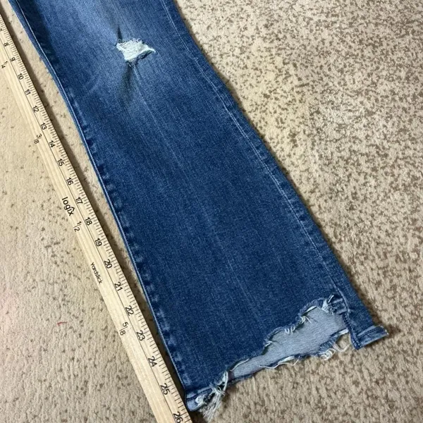 Mother The Insider Crop Step Chew Jeans Dancing On Coals Blue 1417-104‎ Size 26 - Image 6