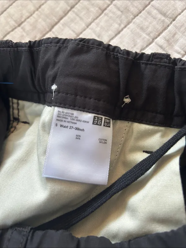 Uniqlo black cotton Wide Parachute Cargo loose baggy skater Pants Size S 27-30 - Image 6