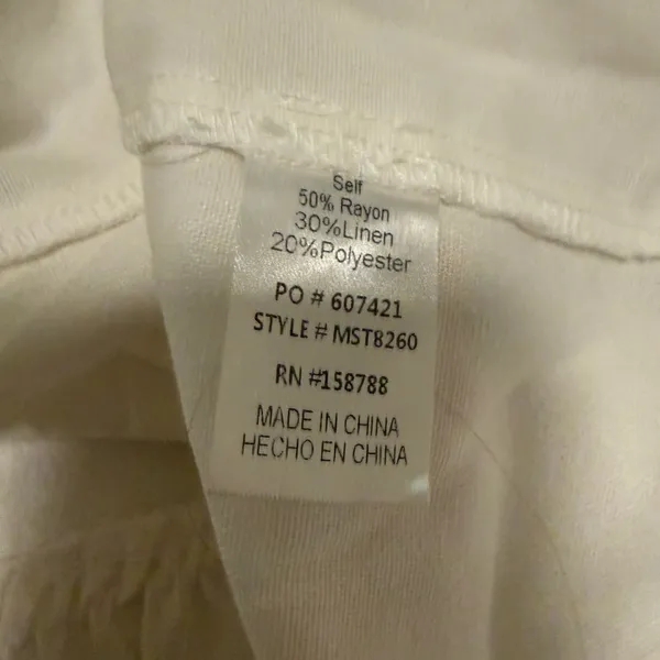 Lele White Embroidered Tiered Maxi Skirt Linen Blend Large - Image 5