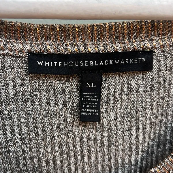 White House Black Market Gold Flutter Sleeve Tee - Image 2