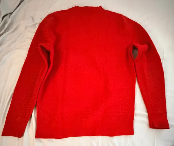COS Red Textured Knit Crewneck Sweater M - Image 2