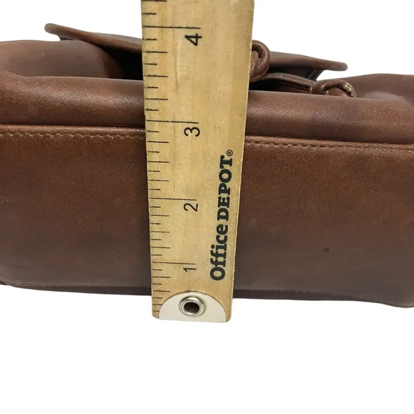 Vintage Coach Flap Drawstring Brown Leather Crossbody - Image 11