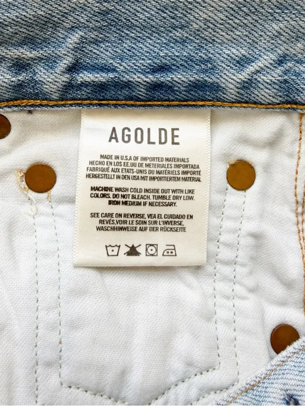 AGOLDE Riley Ripped Straight Leg Jeans in Clear Skies Size US - Image 9