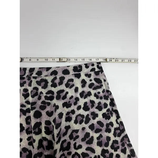 JustFab Womens XL Purple Leopard Print A-Line Midi Skirt Animal Print High Waist - Image 5