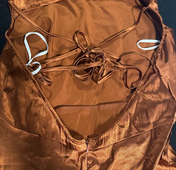 SheIn Orange satin dress - Image 6