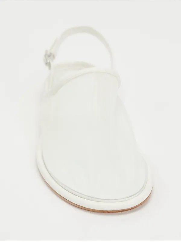 NWT Zara White Mesh Minimalist Round Toe Mules Flats Size 36 US 6 - Image 3