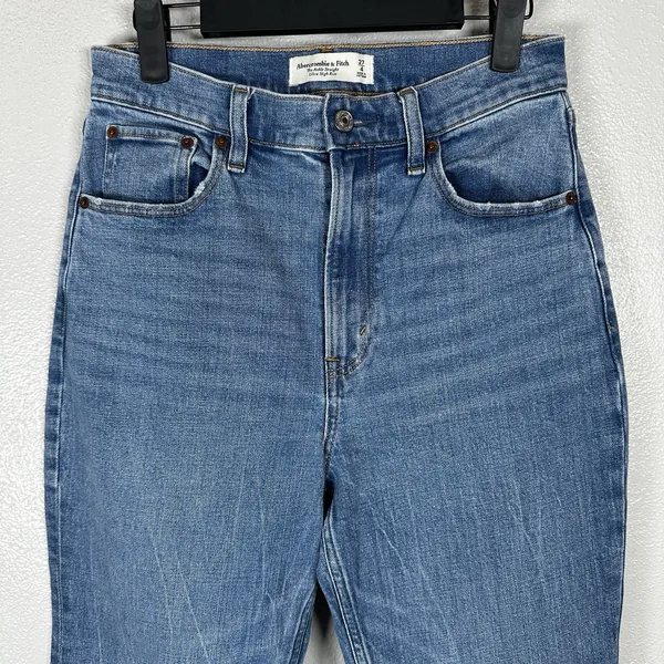 Abercrombie & Fitch The Ankle Straight Ultra High Rise Curve Love Jeans Sz 27/4 - Image 2