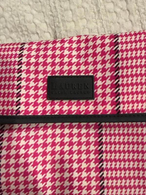 Lauren Ralph Lauren Pink and White Houndstooth Small Pouch/Clutch - Image 2