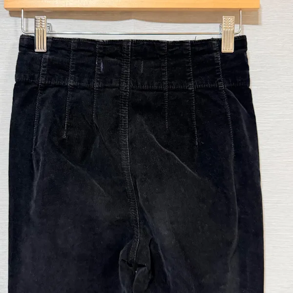 We The Free People Black Corduroy High Rise Flare Pants Raw Hem Size 24 - Image 5
