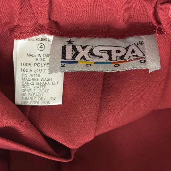 Y2K Vintage IXSPA Pleated Tennis Skirt Burgundy Preppy Athletic Mini Size 4 - Image 4