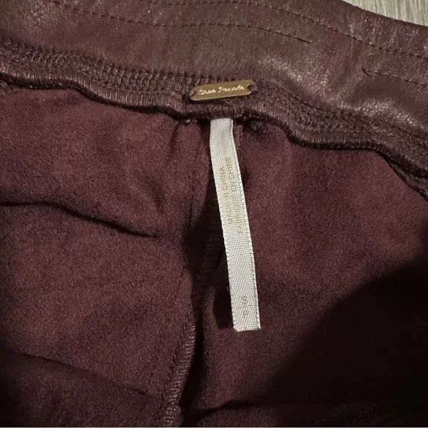 Free People Midnight Burgundy Faux Suede High Rise‎ Ankle Leggings Size S - Image 7