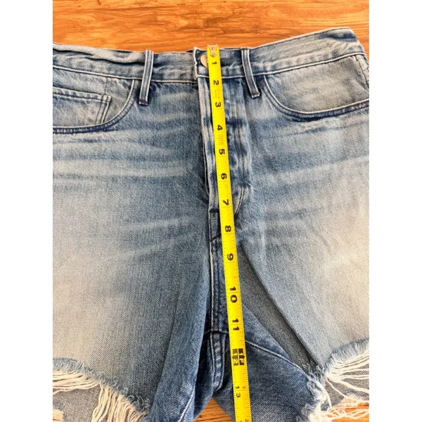 3x1 High‎ Rise Distressed Denim Shorts Button Fly Zac Light Wash Size 26 - Image 7
