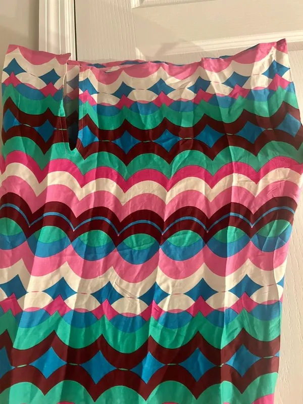 Olivaceous Multicolor Wave-Print Slip Dress Size Medium - Image 7