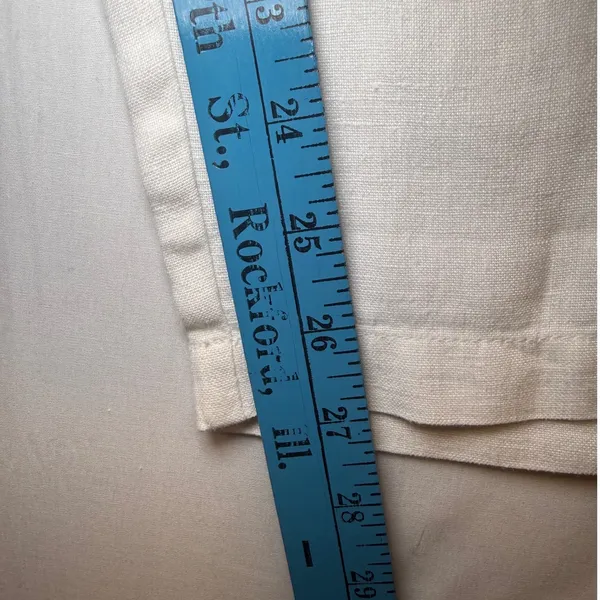 Athleta Womens White‎ 100% Linen Drawstring Crop Pants Large 54023 - Image 7