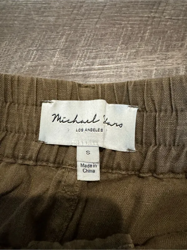 Michael Stars Los Angeles Bobbi Linen High Rise Cargo Pants - Image 4