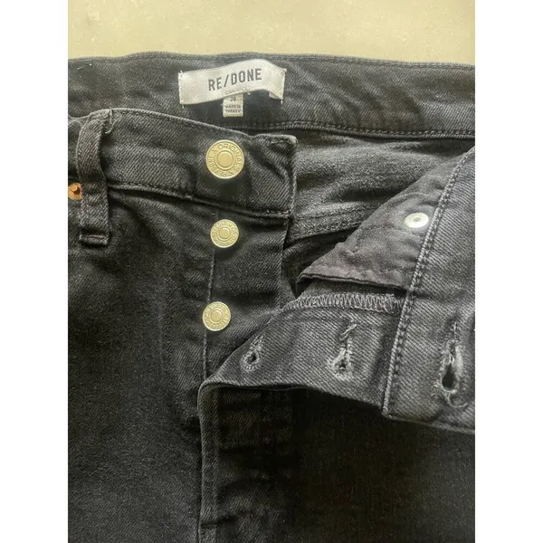 Re/Done Originals High Rise Ankle Crop in Faded Black - Image 10