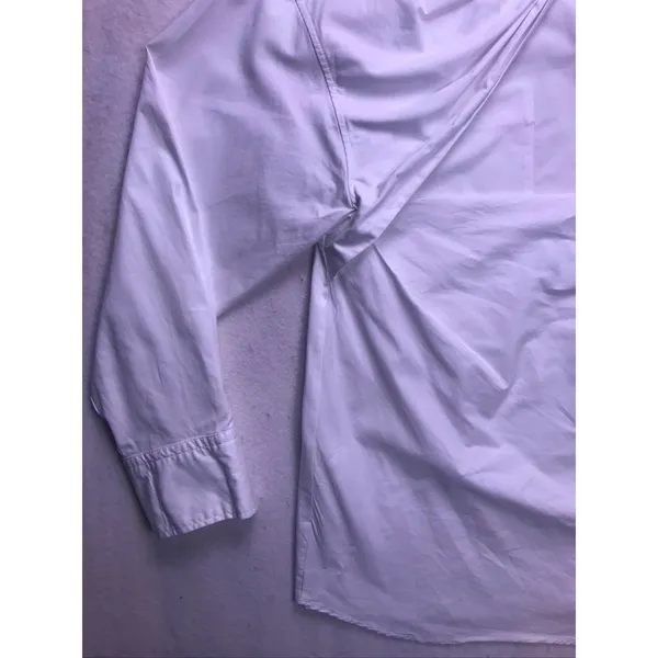 Zara Poplin Button Down Shirt Womens Medium‎ White Long Sleeve Pocket - Image 6