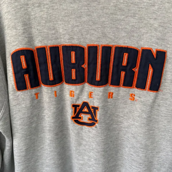 J America Auburn Tigers Women's Crewneck Sweatshirt Gray Sz Large‎ Embroidered - Image 3