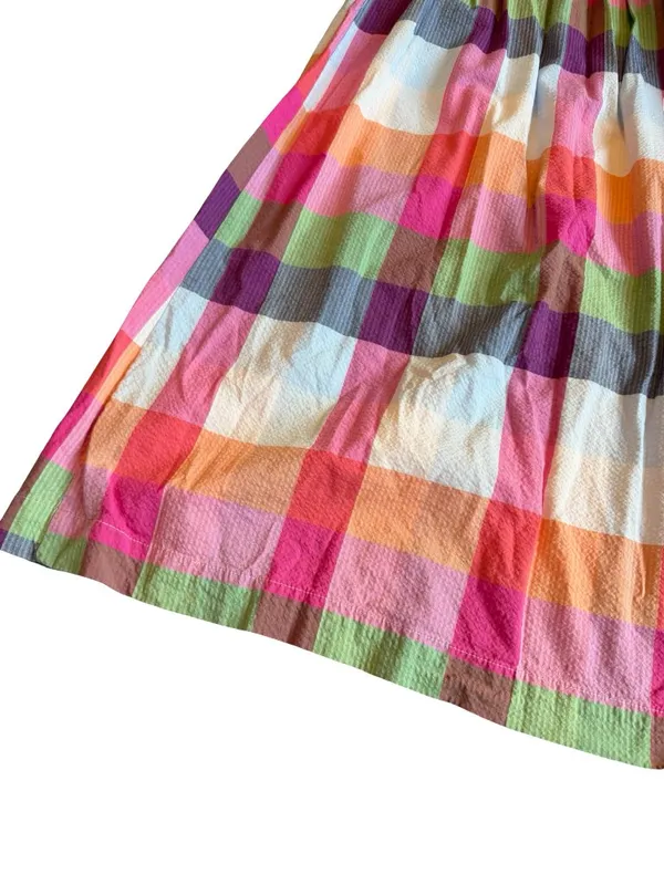 Kate Spade For Target Colorful Plaid Dress A-Line Spaghetti Strap Size Small - Image 10